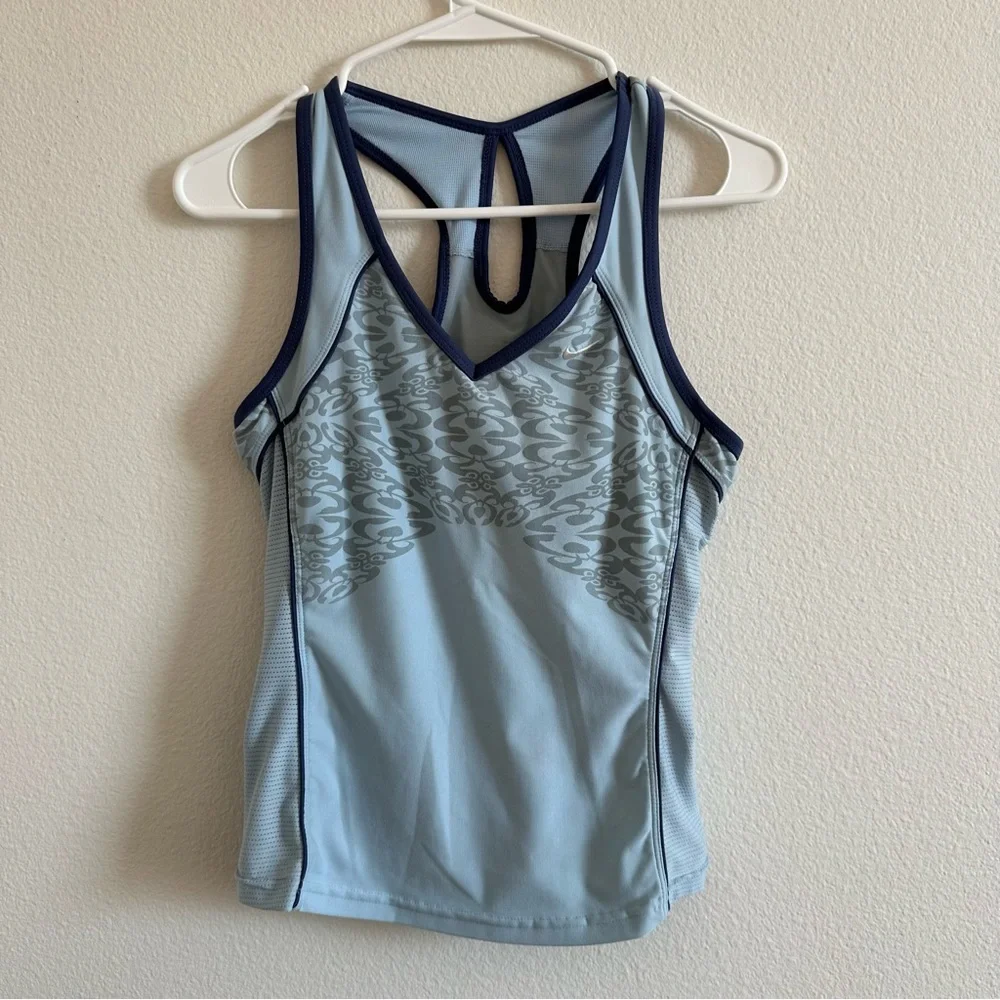 Nike Blue and Gray Athletic Tank Top - Picture 2 of 6